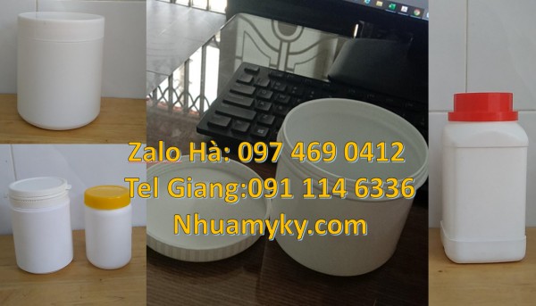 Hũ nhựa hdpe 500gr đựng hóa chất, hũ 1kg đựng bột mới 100%, Hủ nhựa 200gr 250gr giá rẻ