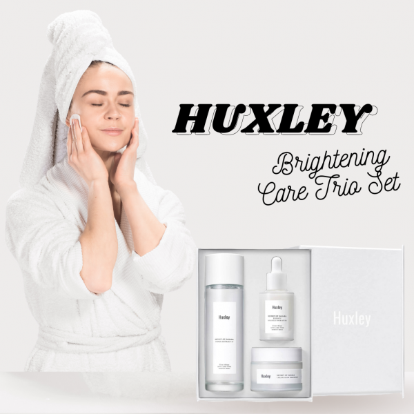 HUXLEY Brightening Care Trio Set - dưỡng da trắng sáng, tiết kiệm thời gian chỉ với 3 bước