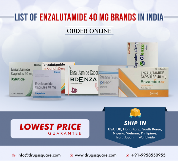 Indian Brands của Enzalutamide 40 mg Viên nang
