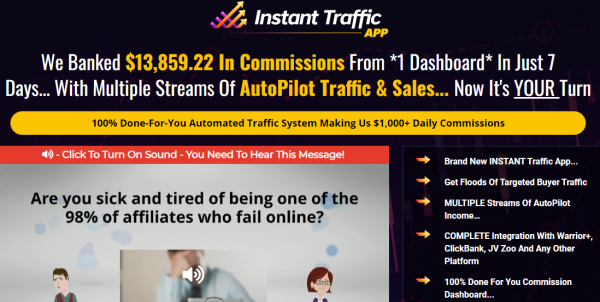 Instant Traffic App OTO Upsell – 2022 Full 6 OTO Upsell Links + 88VIP 2,000 Bonuses Value $1,153,856