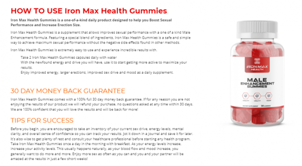 Iron Max Health Male Enhancement Gummies *BEHIND SECRET* Well Known At This  CBD