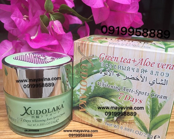 Kem Xudolaka trà xanh nha đam (green tea aloe) cao cấp trị mụn nám sạm tàn nhang 