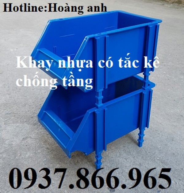 Khay đựng đồ cơ khí, kệ dụng cụ, hộp nhựa màu xanh vát đầu