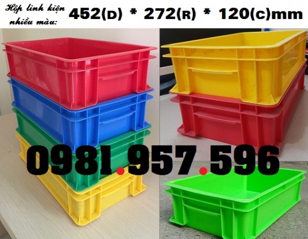 Khay linh kiện 455 x 270 x 120mm, hộp nhựa đựng phụ tùng có nắp