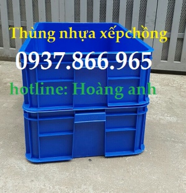 Khay nhựa b4, thùng nhựa đặc có nắp, khay nhựa xếp chồng