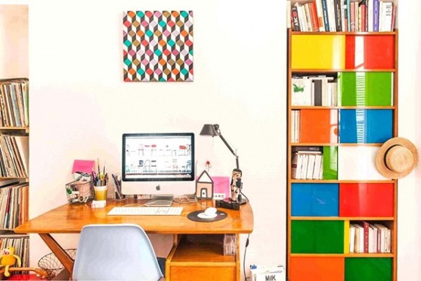 Khéo léo lựa chọn gam màu thích hợp với góc làm việc tại nhà