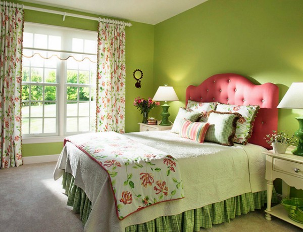 Khéo léo trong việc trang trí phòng ngủ với màu xanh lá cây