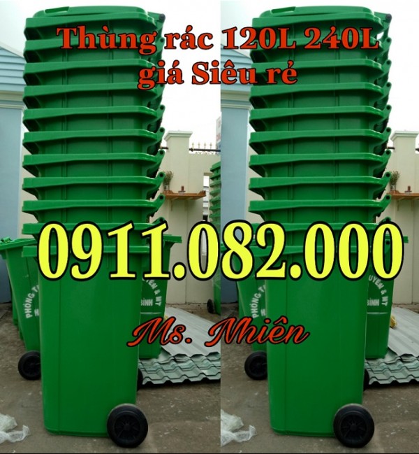 Kiên giang- nơi sỉ lẻ thùng rác 120 lít 240 lít giá rẻ- Thùng rác chất lượng- lh 0911.082.000