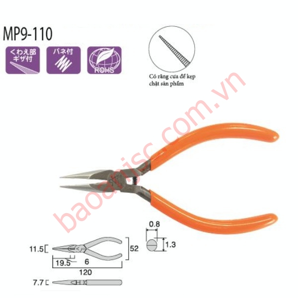 Kìm nhọn mini Fujiya MP9-110