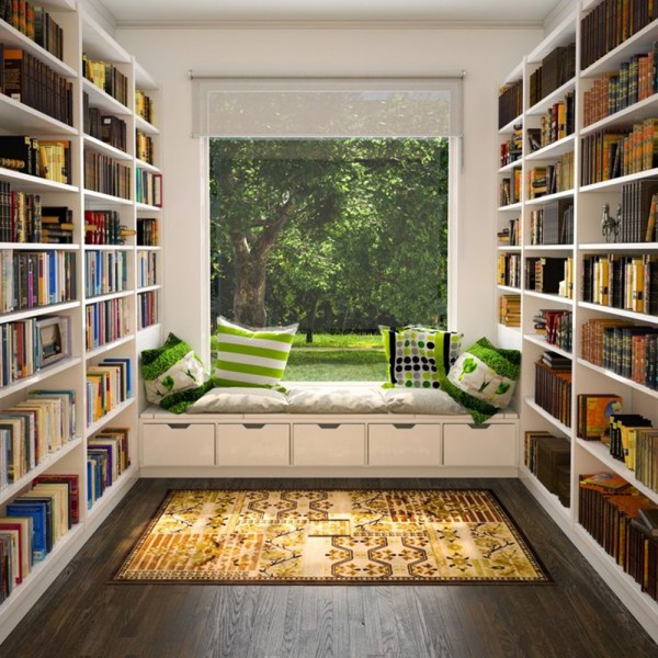 Làm mới không gian phòng đọc sách đơn giản