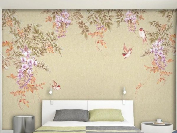 Làm mới phòng ngủ bằng giấy dán tường đẹp rực rỡ