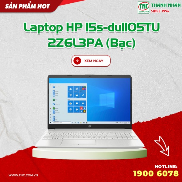 Laptop HP 15s-du1105TU 2Z6L3PA (Bạc)