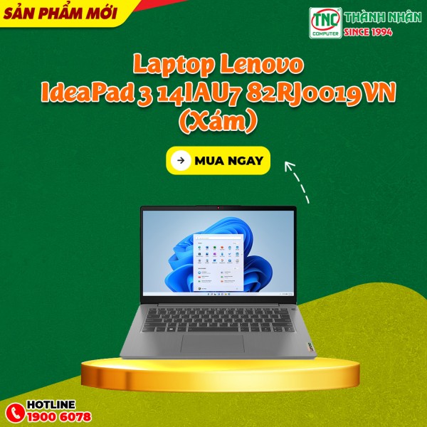  Laptop Lenovo IdeaPad 3 14IAU7 82RJ0019VN (Xám)