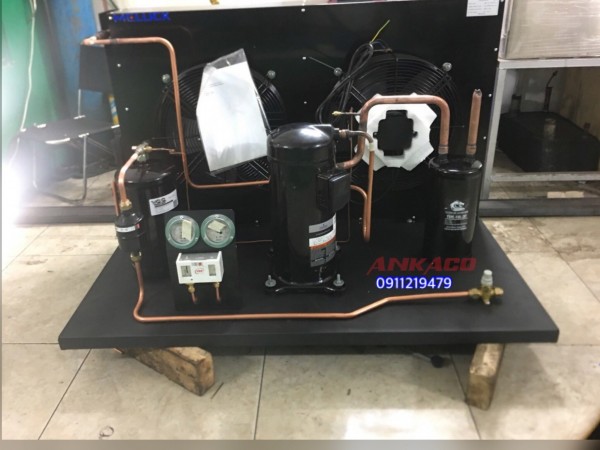 lên cụm máy nén Copeland 12hp ZB88KQ bàn giao cho khách