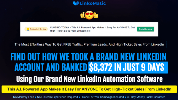 LinkoMatic OTO 1 to 8 OTOs Links Here + VIP 3,000 Bonuses Review