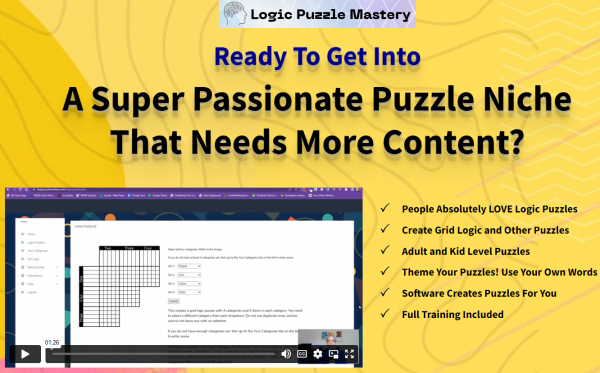 Logic Puzzle Mastery OTO 1,2,3,4,5 Upsells OTO Links + VIP 3,000 Bonuses