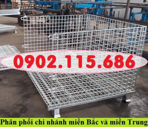 Lồng thép công nghiệp, lồng thép có bánh xe, lồng thép có nắp, lồng thép đựng hàng công nghiệp,