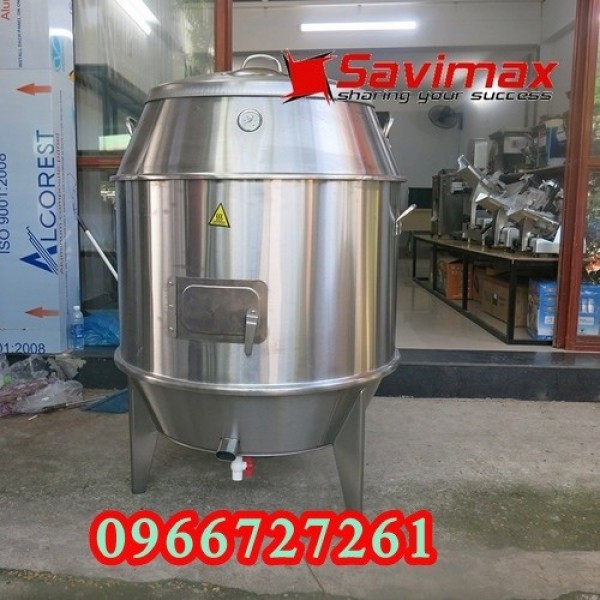 lu quay nướng gà vịt , lò quay gà vịt inox phi 80