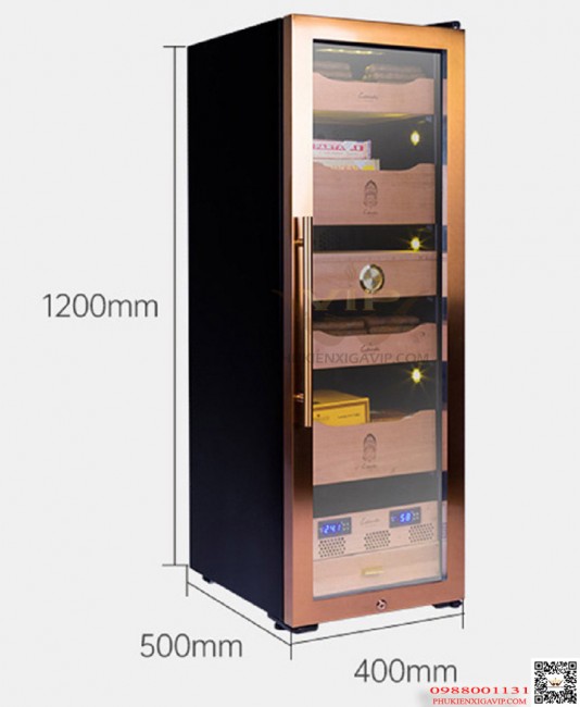 Lubinski RA333, tủ ủ đựng xì gà cắm điện 100 lít, 4 tầng