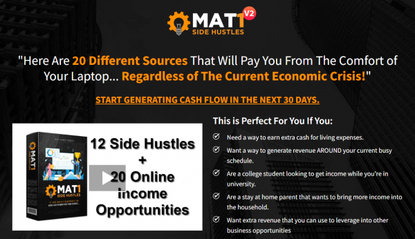 MAT1 Side Hustles Review – 5 OTOs Bundle Coupon + 1,800 Bonuses Upsell Here