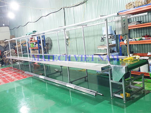 Matech Việt Nam lắp đặt Băng tải PVC khung nhôm cho nhà máy bao bì Tuấn Bằng