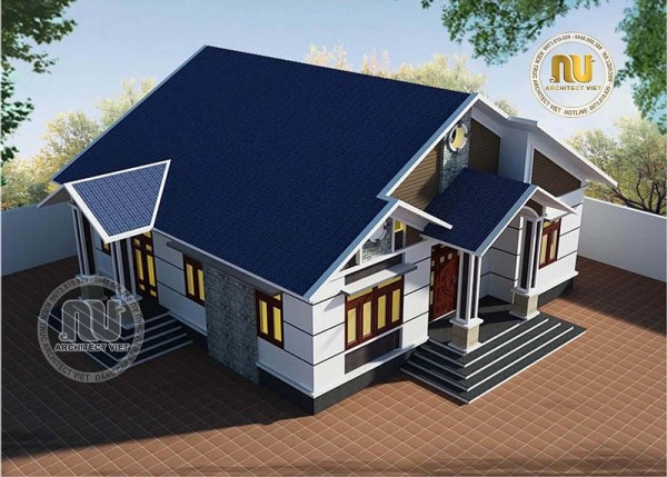 Mẫu thiết kế biệt thự 1 tầng ở quê chỉ với giá xây dựng từ 800 triệu