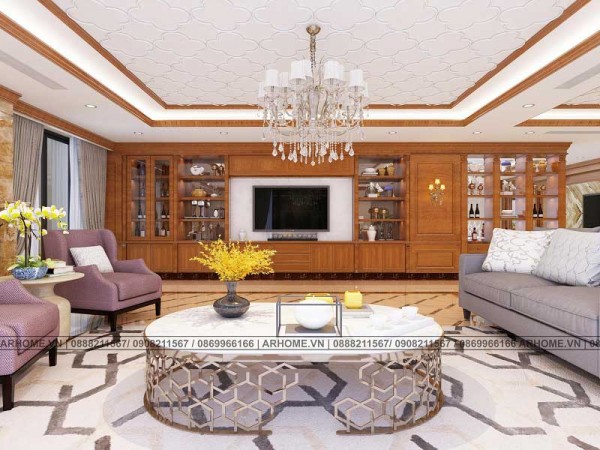 Mẫu thiết kế nội thất căn hộ Penthouse mang phong cách Tân cổ điển