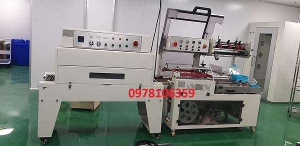 Máy cắt dán màng co POF tự động, máy đóng gói màng co cho hộp mỹ phẩm, sách vở/ hộp trà bánh