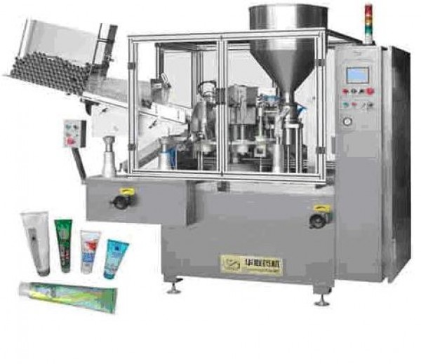 máy chiết và dán tuýp dầu nhớt, máy chiết kem vào tuýp bán tự độngHZNF-30C