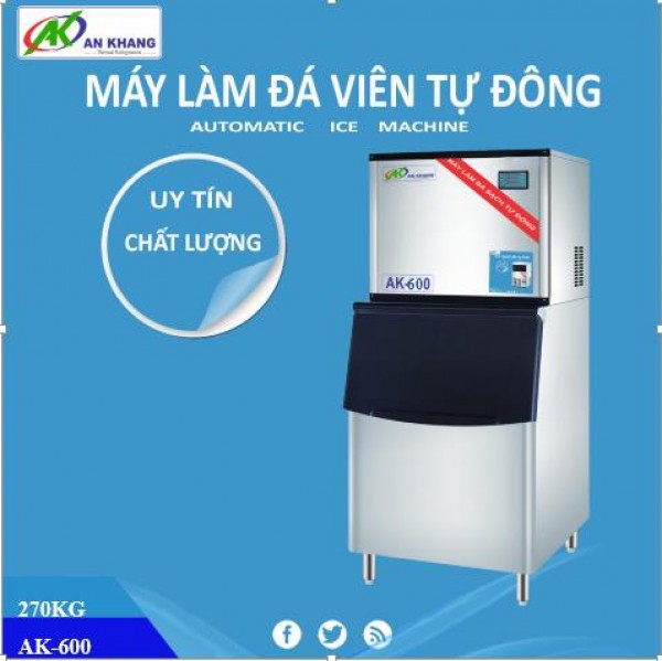 máy đá viên AK 600 trữ lượng 270kg/24h