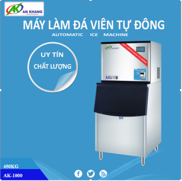 máy đá viên cho gia đình, trường học trữ lượng 450kg/24h