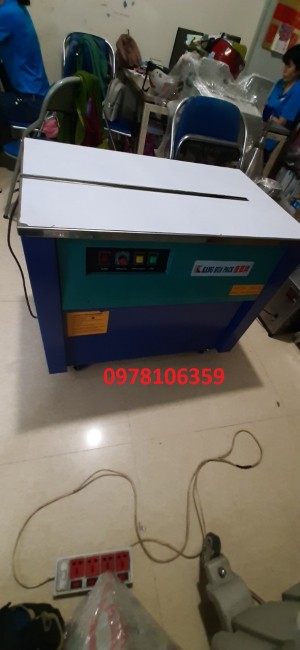 Máy đóng đai thùng cartpn, máy quấn dây đai, máy đai thùng bán tự động KZb