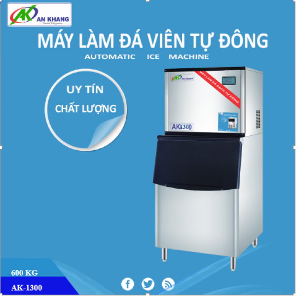 Máy làm đá viên  khối lượng 600kg/24h giá tốt