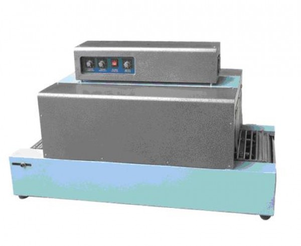 máy rút màng co PVC, máy co màng hộp bán tự động, buồng co nhiệt màng PVC bán tự động