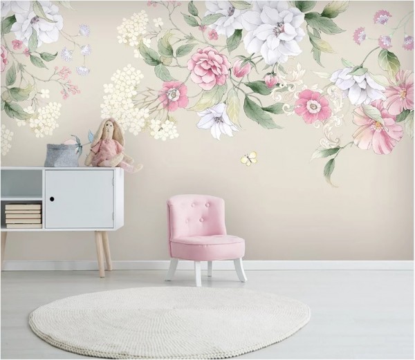 Mẹo lựa chọn và trang trí tường với họa tiết hoa