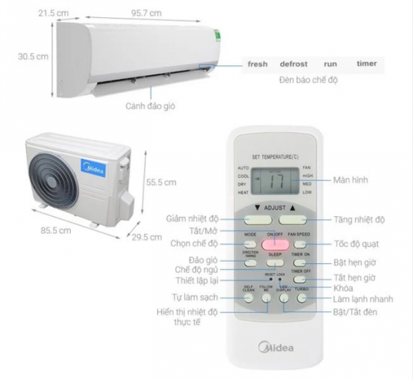 Mua điều hoà Midea 1 chiều 18.000 BTU chính hãng, uy tín