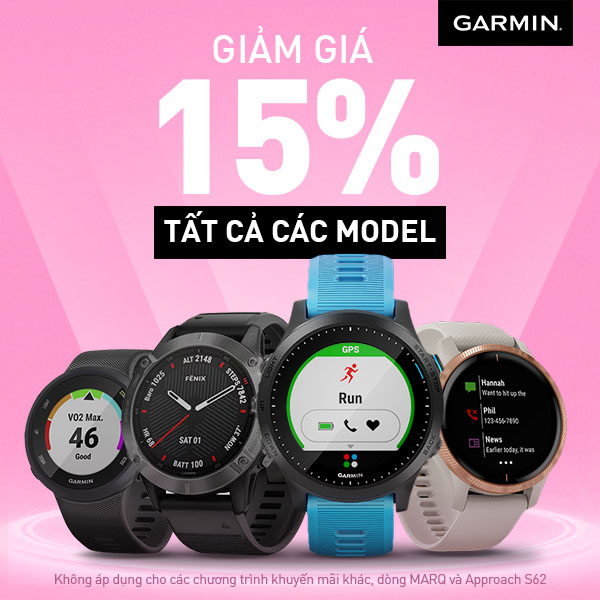 Mua đồng hồ thông minh Garmin xìn xò giảm giá đến 15%