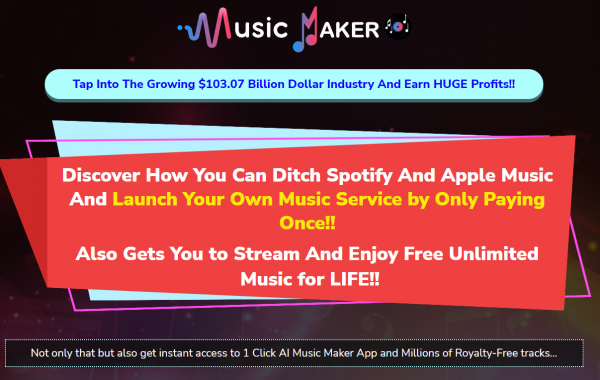 Music Maker OTO 1 to 5 OTOs Bundle Coupon + 88VIP 2,000 Bonuses Upsell