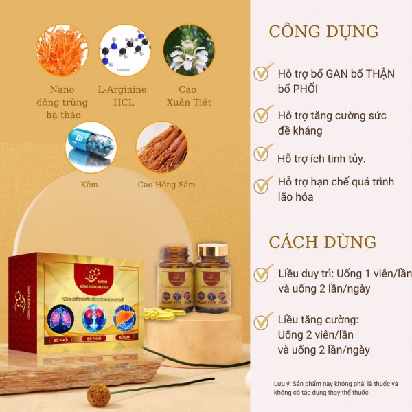 NANO ĐÔNG TRÙNG HẠ THẢO BỔ GAN - THẬN - PHỔI