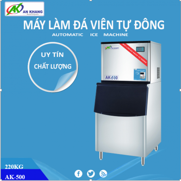 Nhận lắp đặt máy đá viên chất lượng khối lượng 220kg/24h