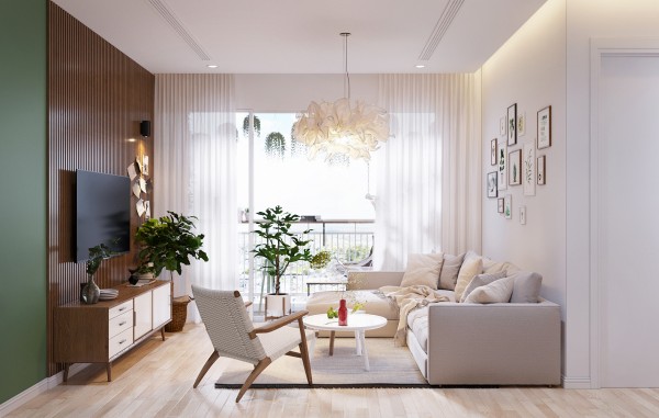 Những chất liệu nội thất hiện đại tạo điểm nhấn hút mắt cho căn hộ