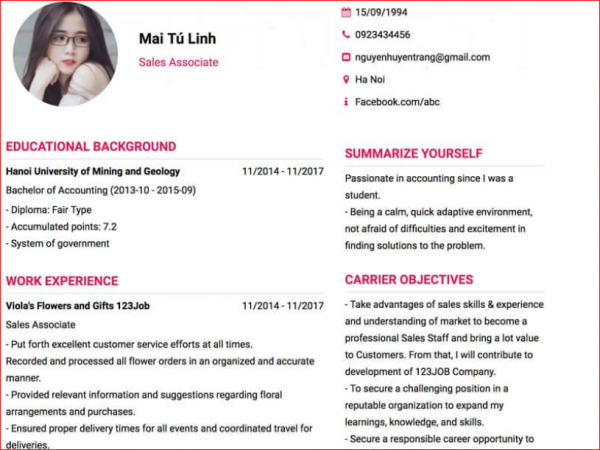 Những nội dung chính trong mẫu CV tiếng Anh có thể bạn chưa biết