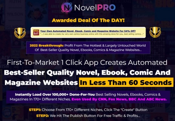 NovelPRO OTO – 88New 2023 OTO Full Links + Mega 2,000 Bonuses Value $1,153,856