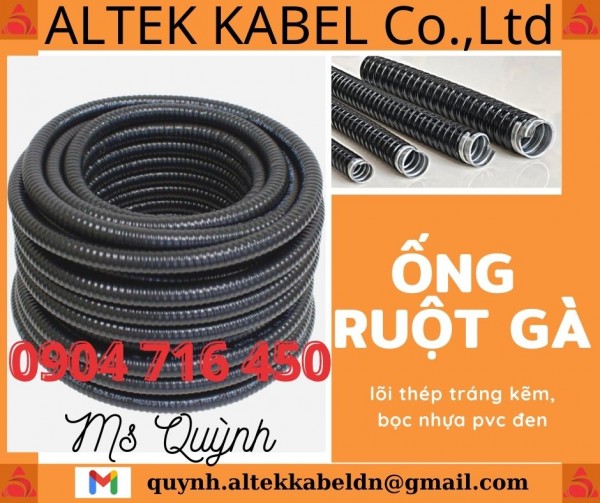 Ống ruột gà bọc nhựa pvc, ống ruột gà luồn dây điện giá sỉ tại Đà Nẵng