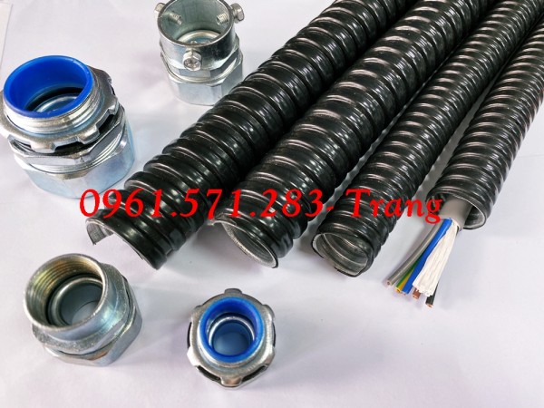 Ống sun sắt phi 20, ống ruột gà phi 20 và đầu nối