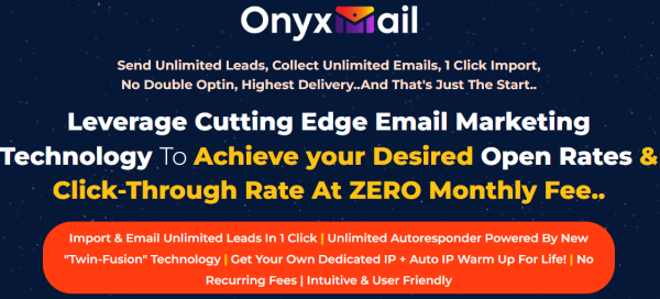 OnyxMail OTO 1 to 6 OTOs Bundle Coupon + 88VIP 3,000 Bonuses Upsell