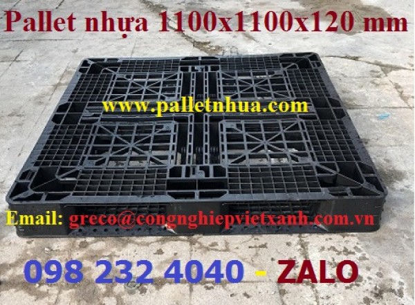 Pallet nhựa kích thước 1100x1100x120mm 1 mặt