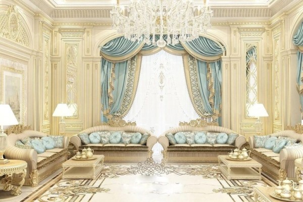 Phòng khách đẳng cấp hơn với phong cách Baroque