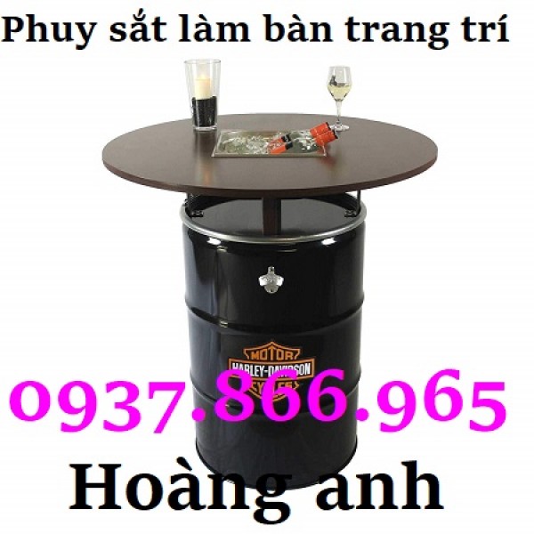 Phuy dùng làm bàn trang trí, phuy sắt đựng dung dịch lỏng, cung cấp phuy sắt toàn miền bắc