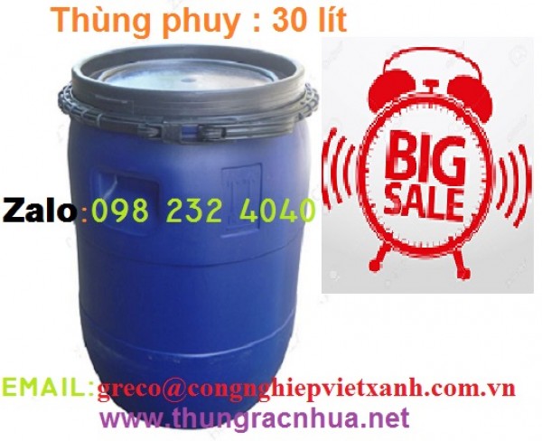 Phuy nhựa đựng hóa chất 30 lít